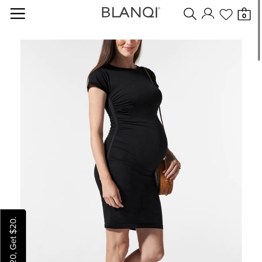 BLANQI black belly support maternity dress cap sleeve